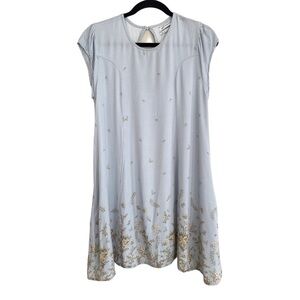 Fairy Romantic Floral Whimsical Mini Swing Cap Sleeve Dress